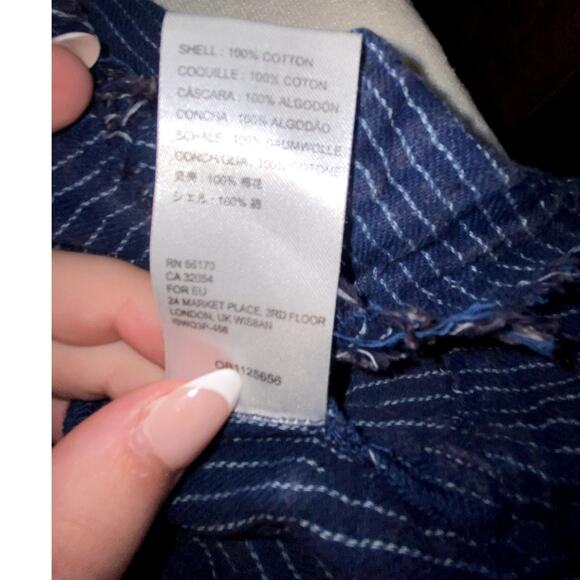 Free People Blue Ridge Indigo Chambray Top Size XS - Picture 8 of 9